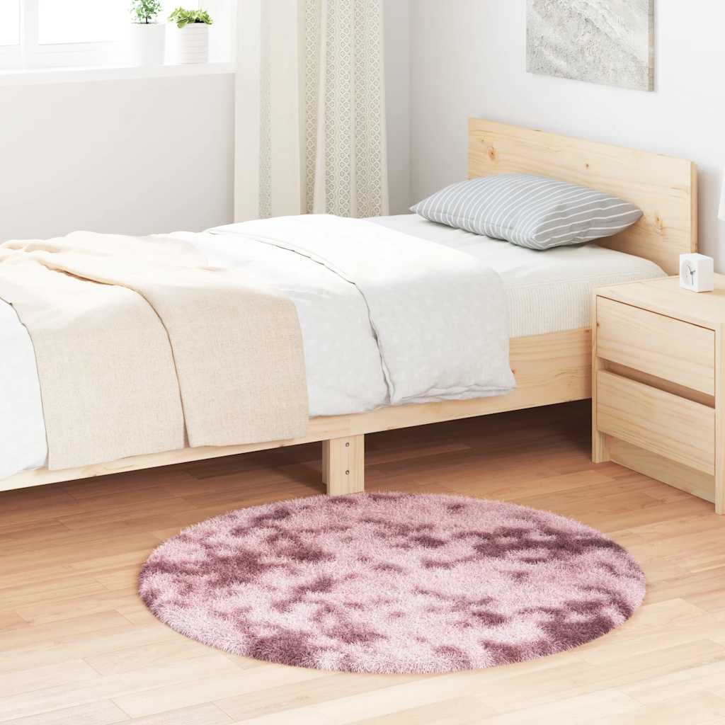 Tappeto Shaggy a Pelo Lungo NAVARRA Rosa Antico 100x100cm