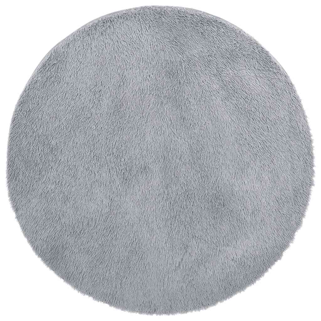 Tappeto Shaggy a Pelo Lungo NAVARRA Grigio Chiaro 100x100 cm