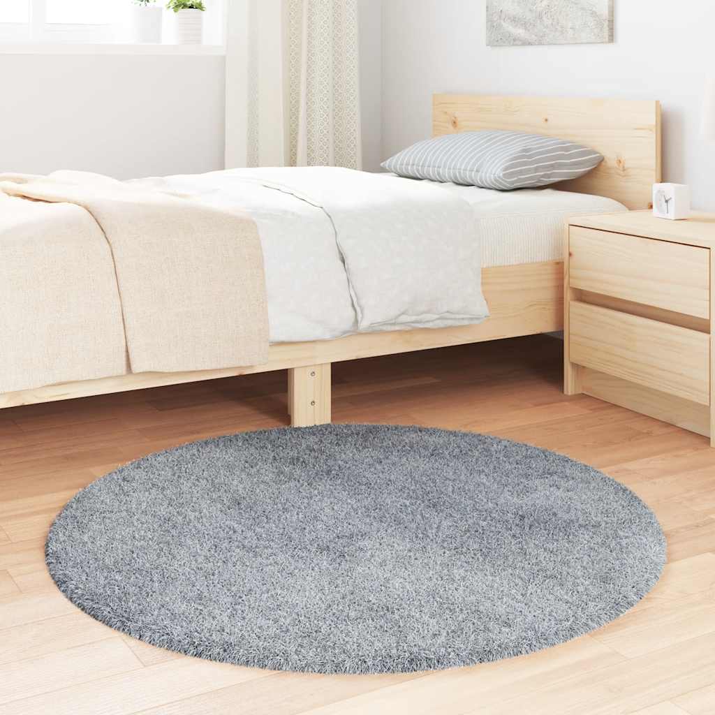 Tappeto Shaggy a Pelo Lungo NAVARRA Grigio Chiaro 100x100 cm