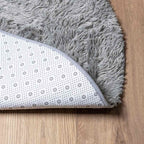 Tappeto Shaggy a Pelo Lungo NAVARRA Grigio Chiaro 100x100 cm