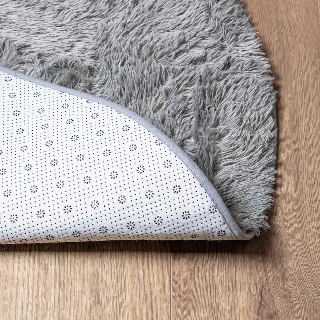 Tappeto Shaggy a Pelo Lungo NAVARRA Grigio Chiaro 100x100 cm