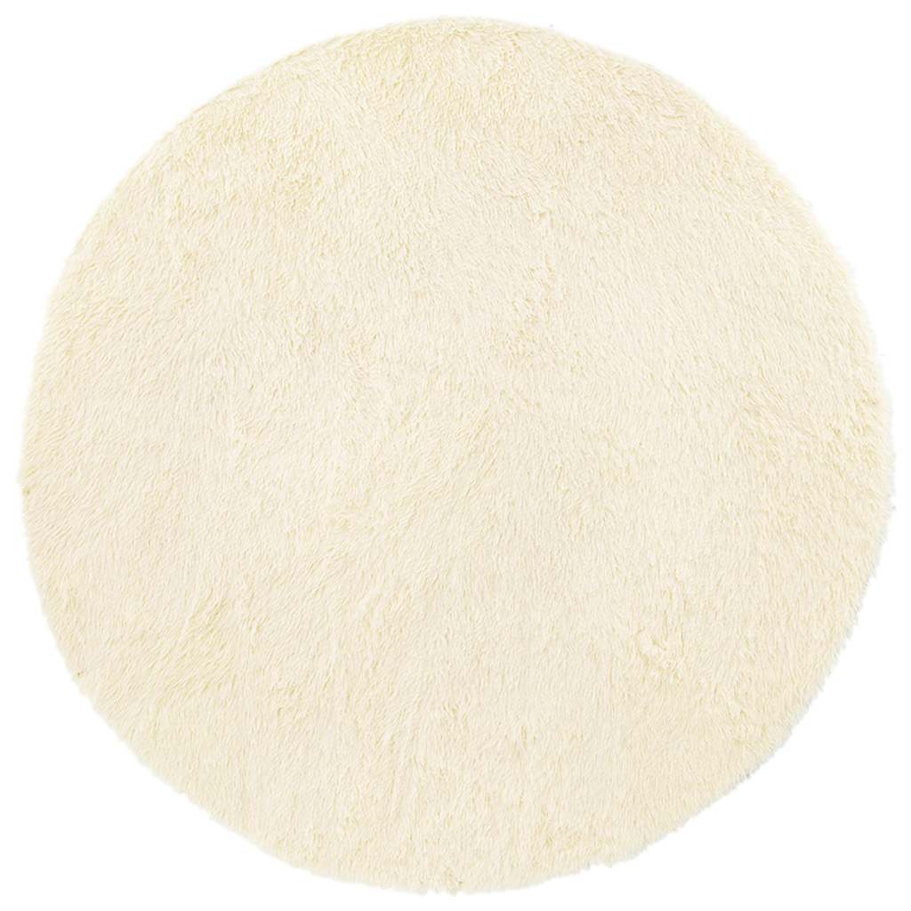 Tappeto Shaggy a Pelo Lungo NAVARRA Crema 120x120 cm poliestere