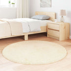 Tappeto Shaggy a Pelo Lungo NAVARRA Crema 120x120 cm poliestere