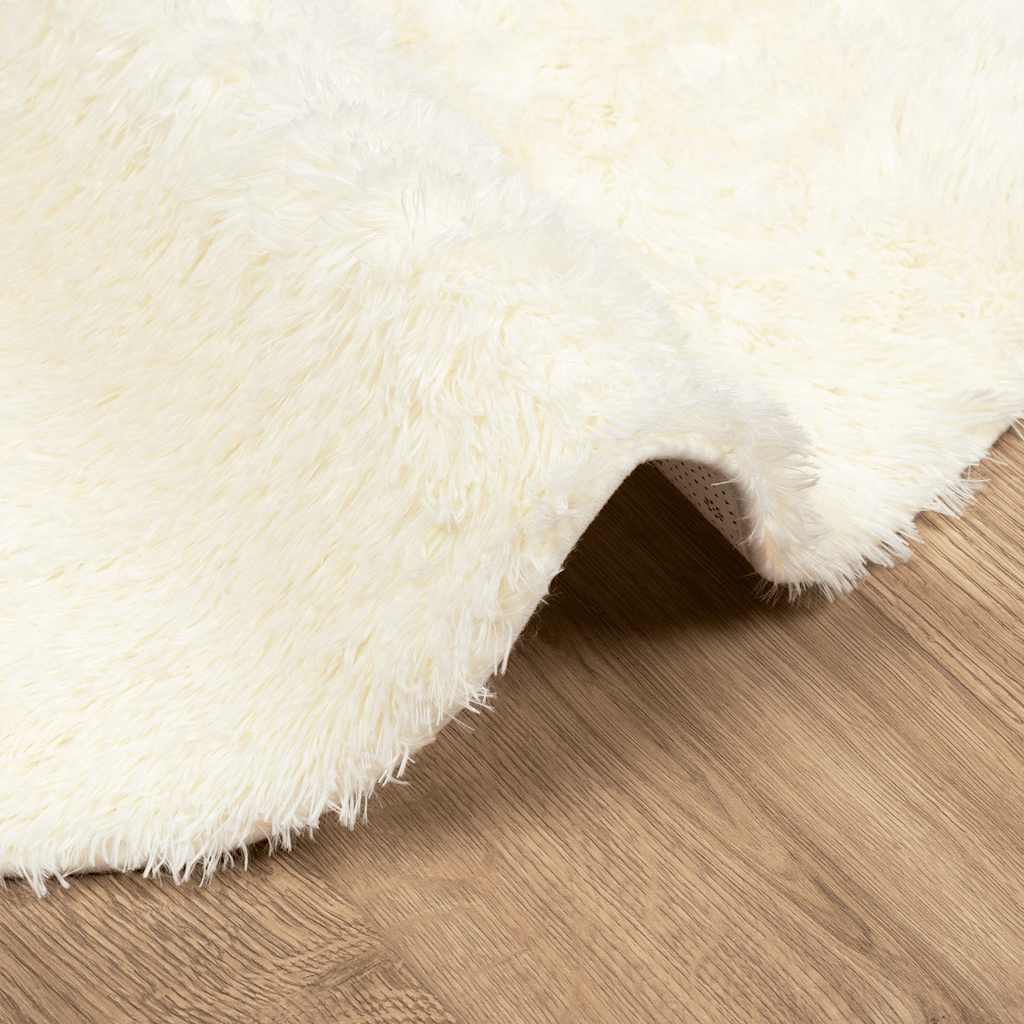 Tappeto Shaggy a Pelo Lungo NAVARRA Crema 120x120 cm poliestere