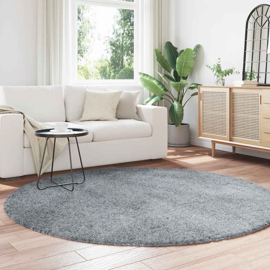Tappeto Shaggy a Pelo Lungo NAVARRA Grigio Chiaro 200x200 cm