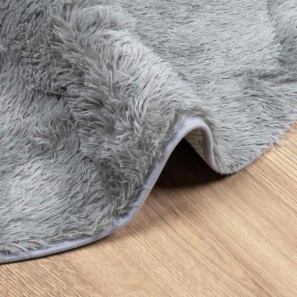 Tappeto Shaggy a Pelo Lungo NAVARRA Grigio Chiaro 200x200 cm
