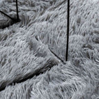 Tappeto Shaggy a Pelo Lungo NAVARRA Grigio Chiaro 200x200 cm