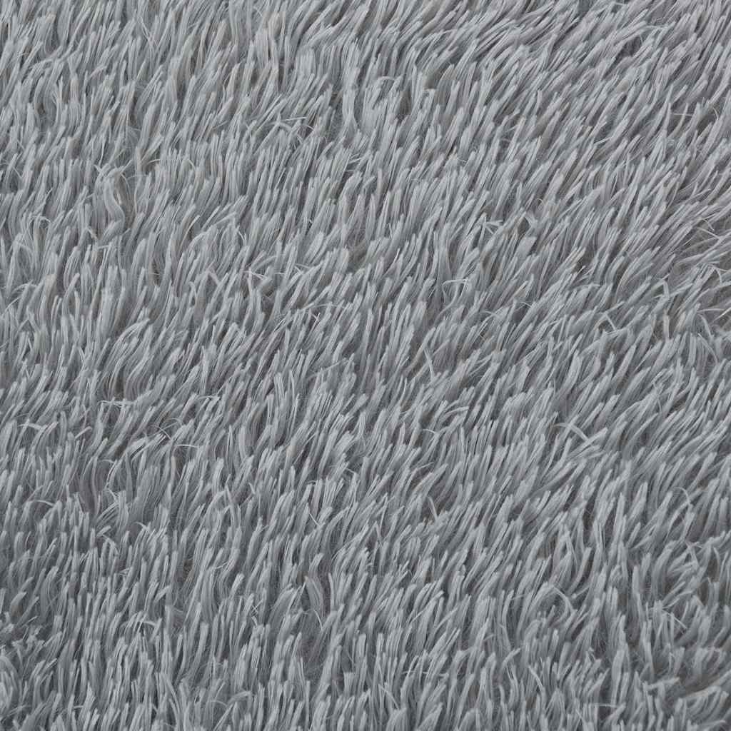 Tappeto Shaggy a Pelo Lungo NAVARRA Grigio Chiaro 200x200 cm