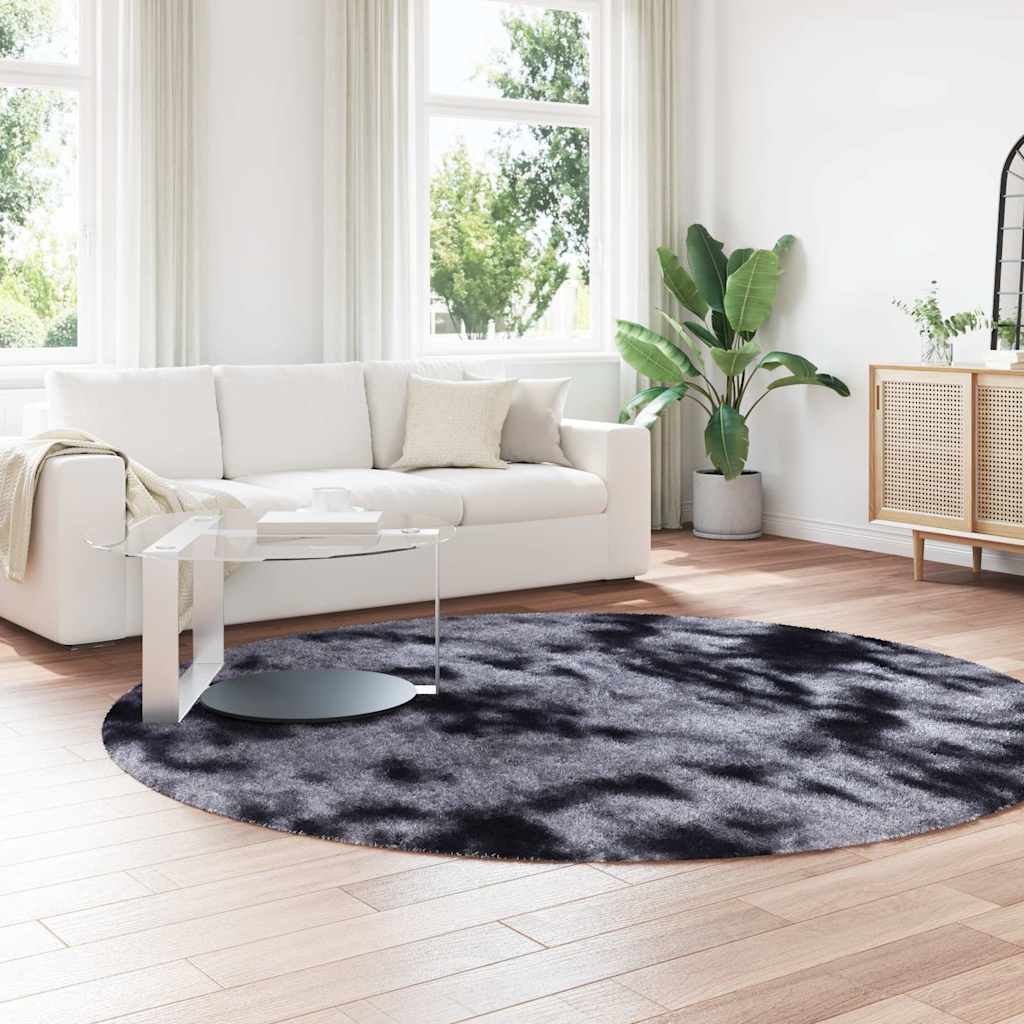Tappeto Shaggy a Pelo Lungo NAVARRA Grigio Scuro 240x240 cm