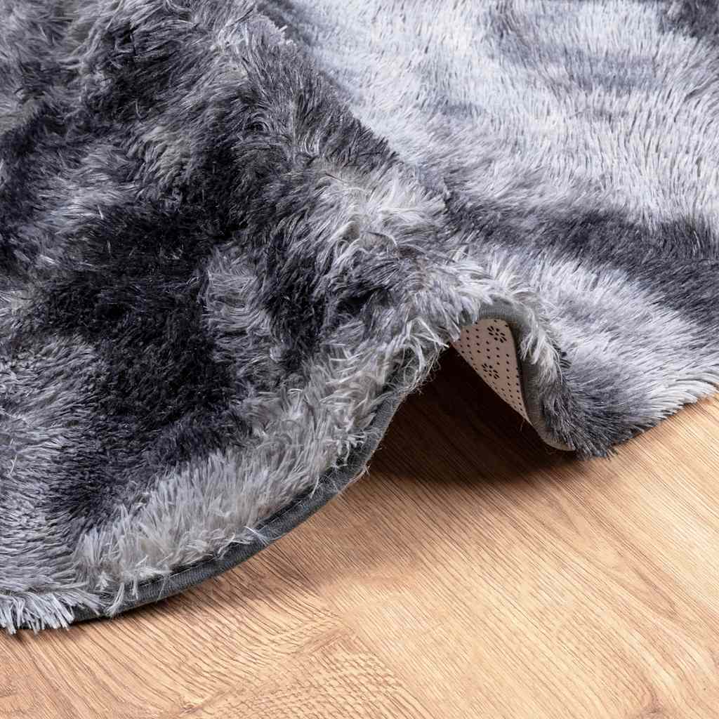 Tappeto Shaggy a Pelo Lungo NAVARRA Grigio Scuro 240x240 cm