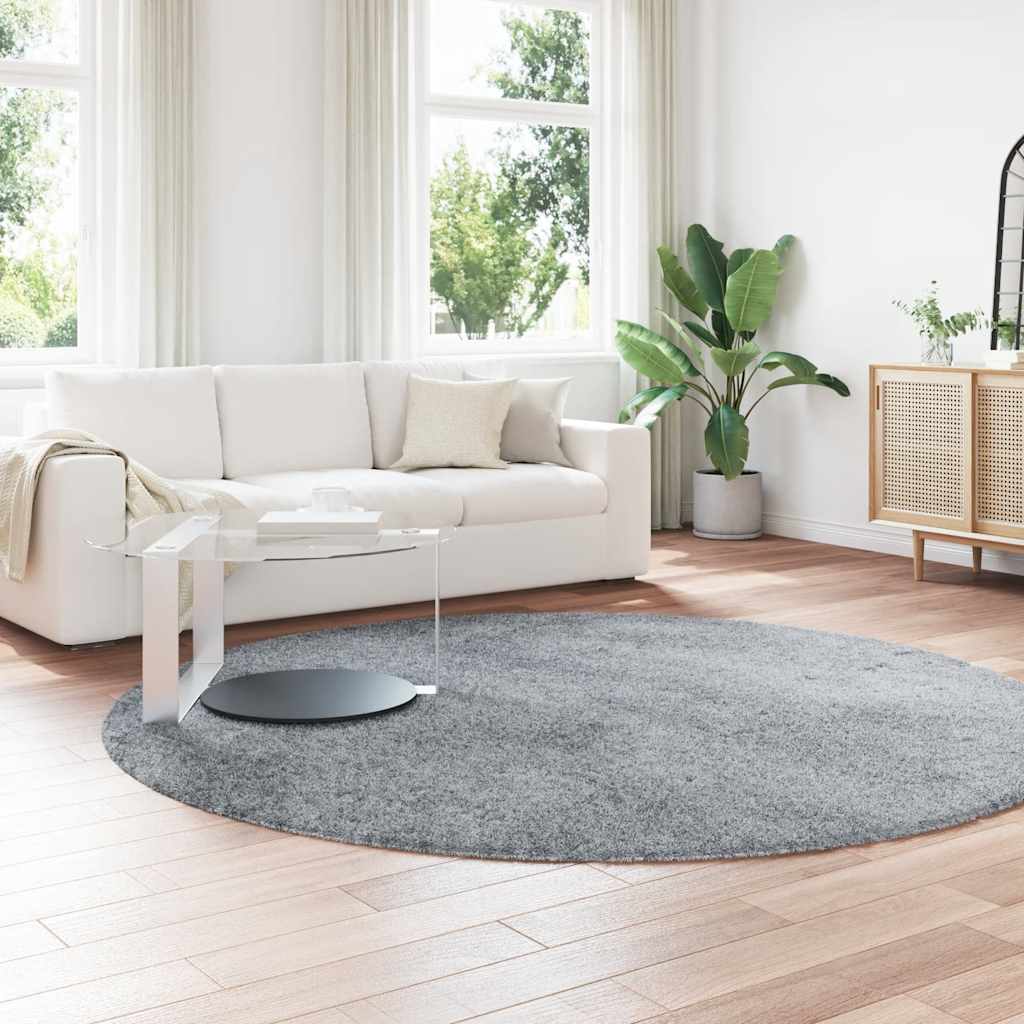 Tappeto Shaggy a Pelo Lungo NAVARRA Grigio Chiaro 240x240 cm