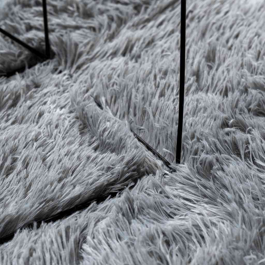 Tappeto Shaggy a Pelo Lungo NAVARRA Grigio Chiaro 240x240 cm