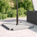 Set Base per Ombrellone da Giardino 5 pz in Granito e Acciaio