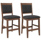 Sgabelli da Bar con Cuscini 2pz Marrone Legno Massello di Hevea