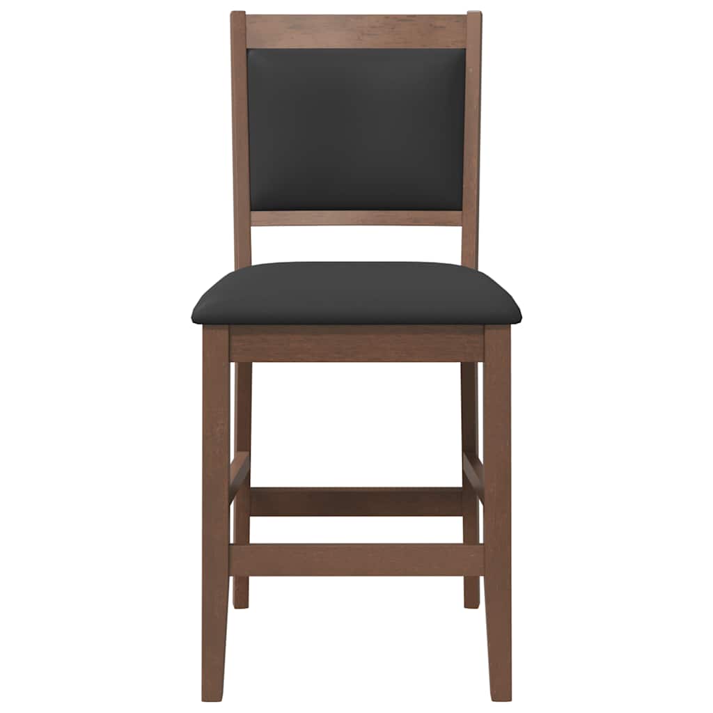 Sgabelli da Bar con Cuscini 2pz Marrone Legno Massello di Hevea