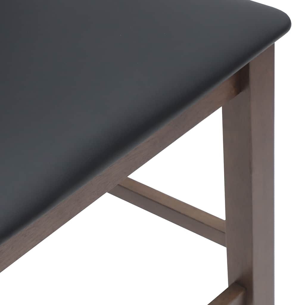 Sgabelli da Bar con Cuscini 2pz Marrone Legno Massello di Hevea