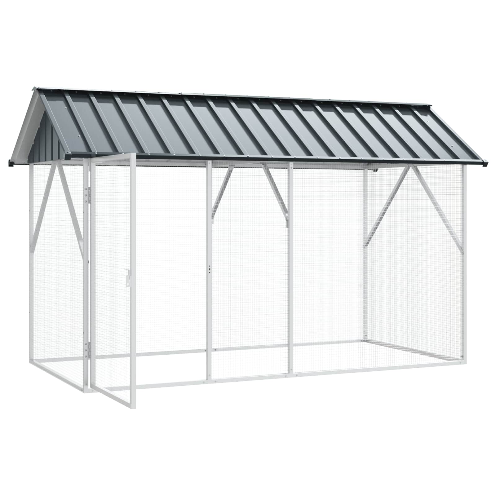Gabbia per uccelli Antracite 227 x 112 x 141 cm Acciaio zincato