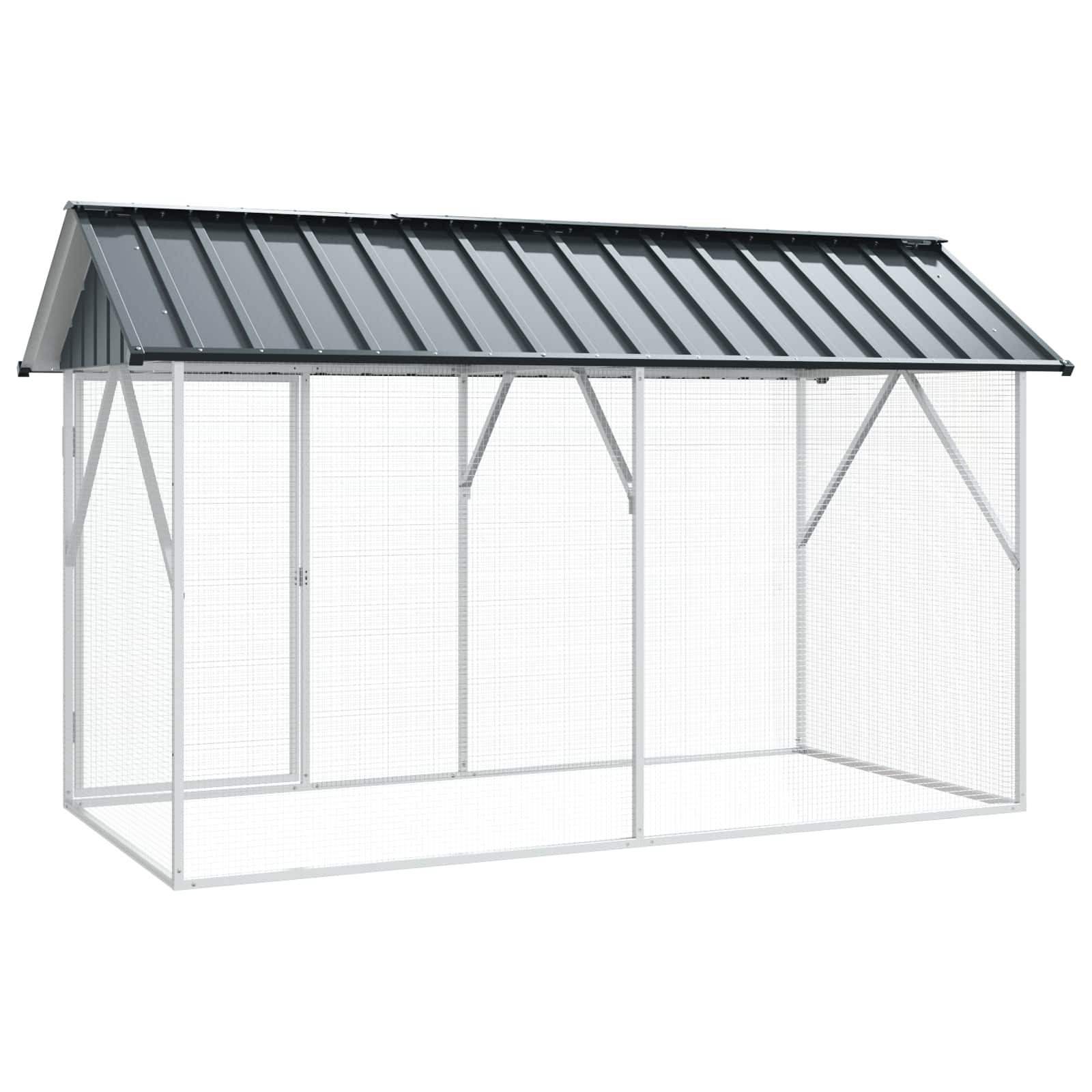 Gabbia per uccelli Antracite 227 x 112 x 141 cm Acciaio zincato