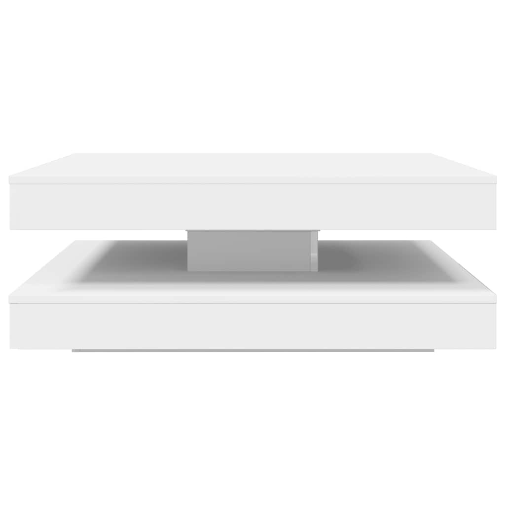Tavolino da Caffè Girevole a 360 Gradi Bianco 90x90x34,5 cm