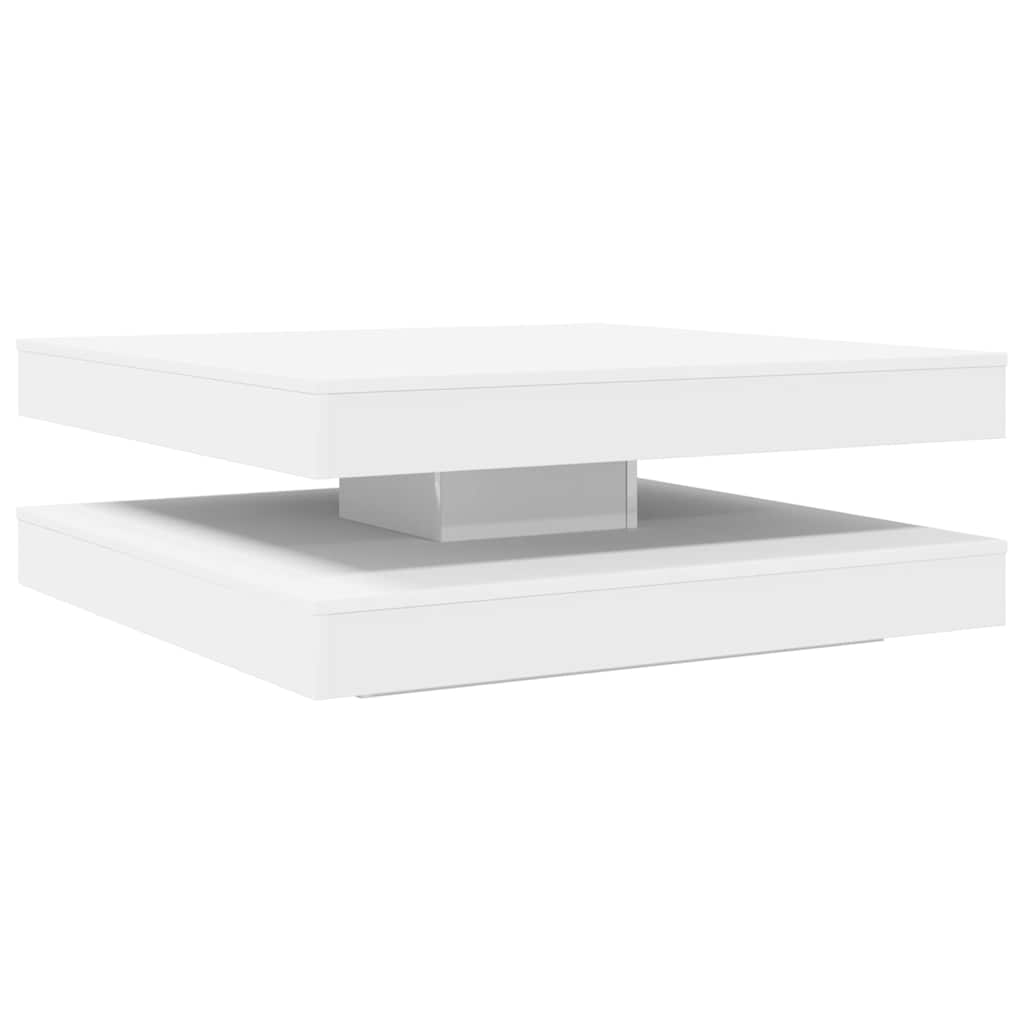 Tavolino da Caffè Girevole a 360 Gradi Bianco 90x90x34,5 cm