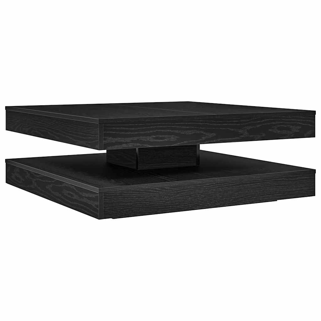 Tavolino da Caffè Girevole a 360 Gradi Nero 90x90x34,5 cm
