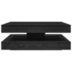 Tavolino da Caffè Girevole a 360 Gradi Nero 90x90x34,5 cm