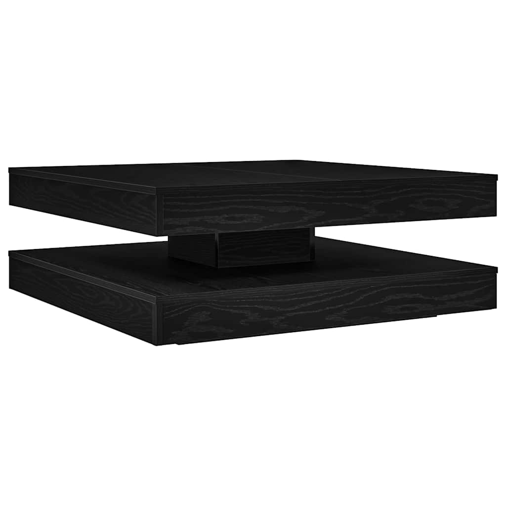Tavolino da Caffè Girevole a 360 Gradi Nero 90x90x34,5 cm