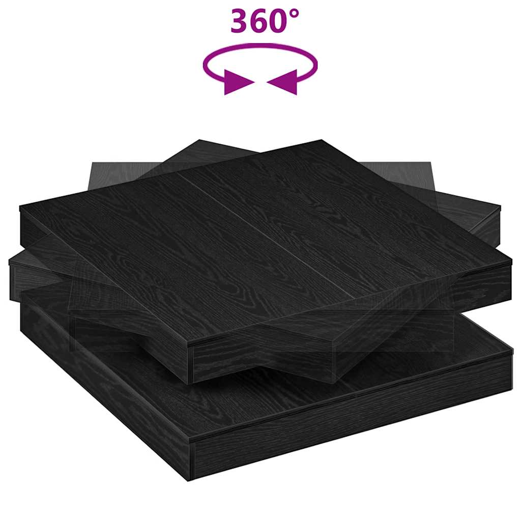 Tavolino da Caffè Girevole a 360 Gradi Nero 90x90x34,5 cm