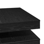 Tavolino da Caffè Girevole a 360 Gradi Nero 90x90x34,5 cm