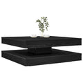 Tavolino da Caffè Girevole a 360 Gradi Nero 90x90x34,5 cm
