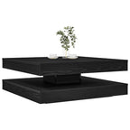 Tavolino da Caffè Girevole a 360 Gradi Nero 90x90x34,5 cm