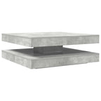 Tavolino da Caffè Girevole a 360 Gradi Grigio 90x90x34,5 cm