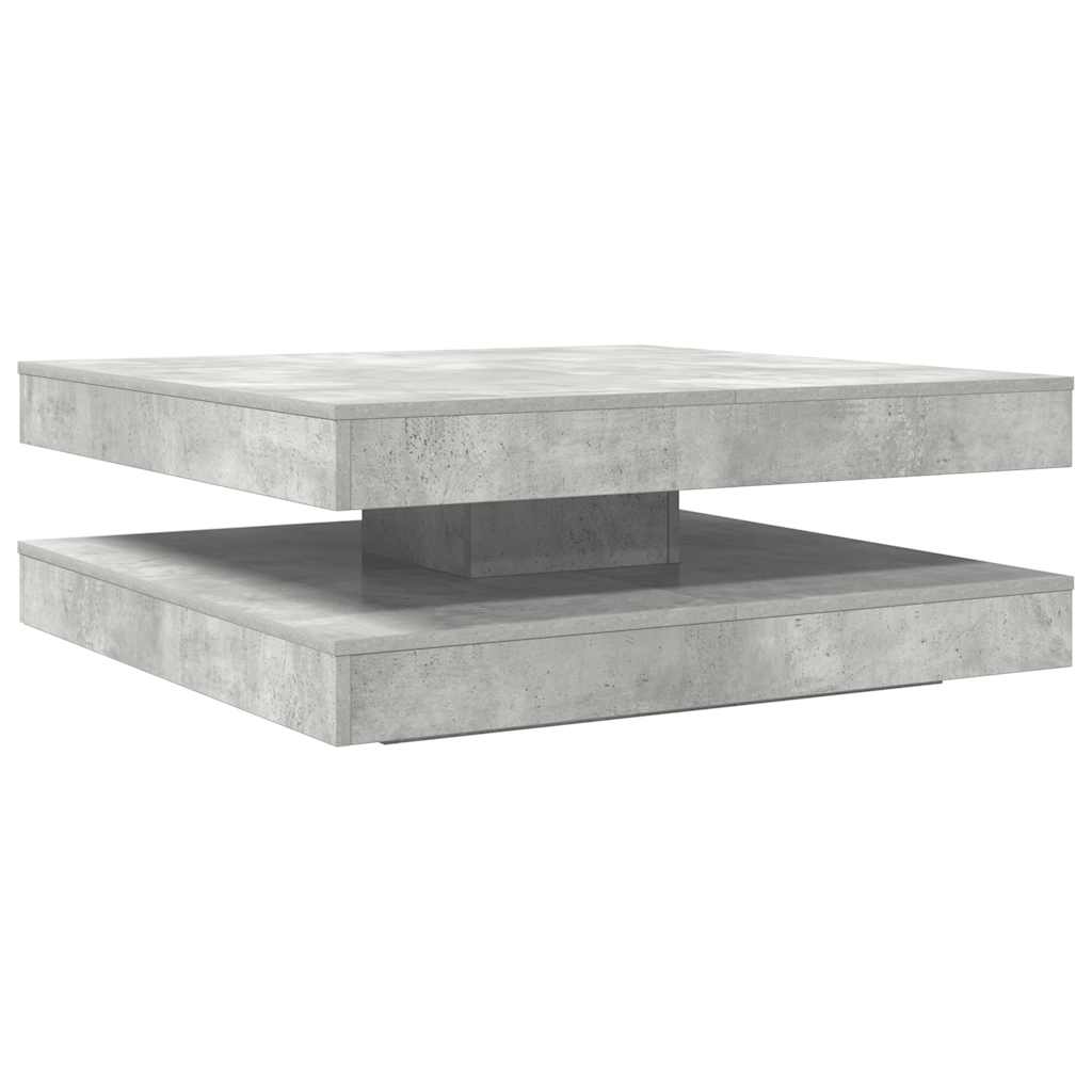 Tavolino da Caffè Girevole a 360 Gradi Grigio 90x90x34,5 cm