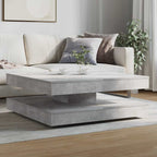 Tavolino da Caffè Girevole a 360 Gradi Grigio 90x90x34,5 cm