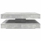 Tavolino da Caffè Girevole a 360 Gradi Grigio 90x90x34,5 cm