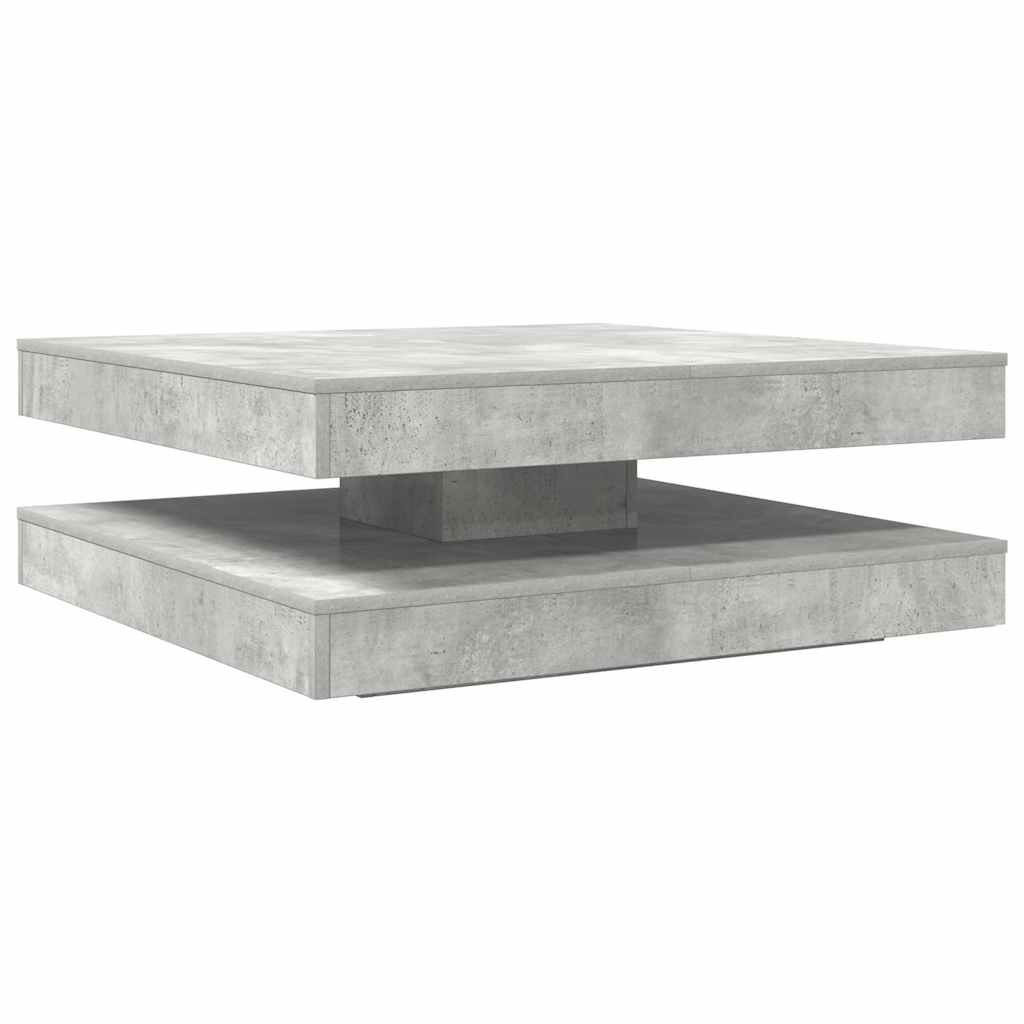 Tavolino da Caffè Girevole a 360 Gradi Grigio 90x90x34,5 cm