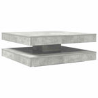 Tavolino da Caffè Girevole a 360 Gradi Grigio 90x90x34,5 cm