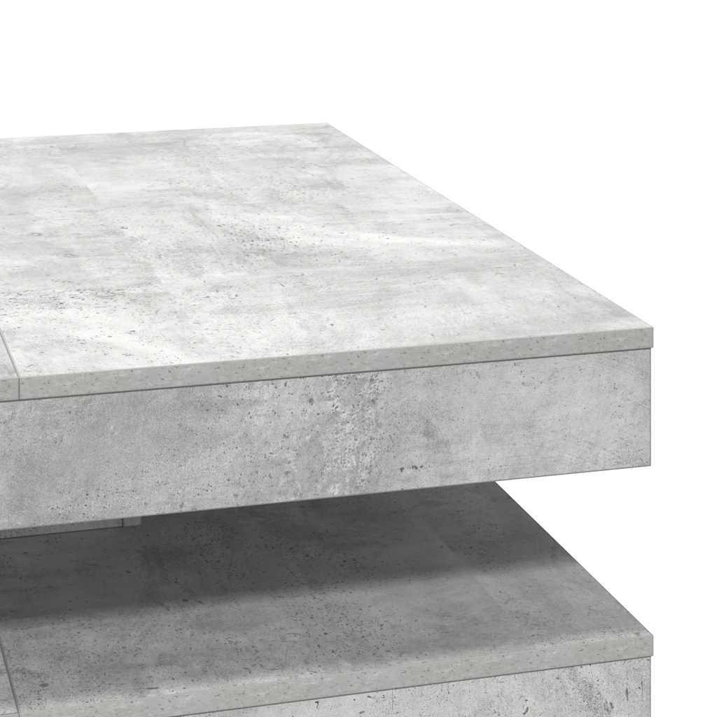 Tavolino da Caffè Girevole a 360 Gradi Grigio 90x90x34,5 cm