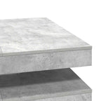 Tavolino da Caffè Girevole a 360 Gradi Grigio 90x90x34,5 cm
