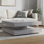 Tavolino da Caffè Girevole a 360 Gradi Grigio 90x90x34,5 cm