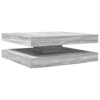 Tavolino da Caffè Girevole a 360 Gradi Grigio 90x90x34,5 cm