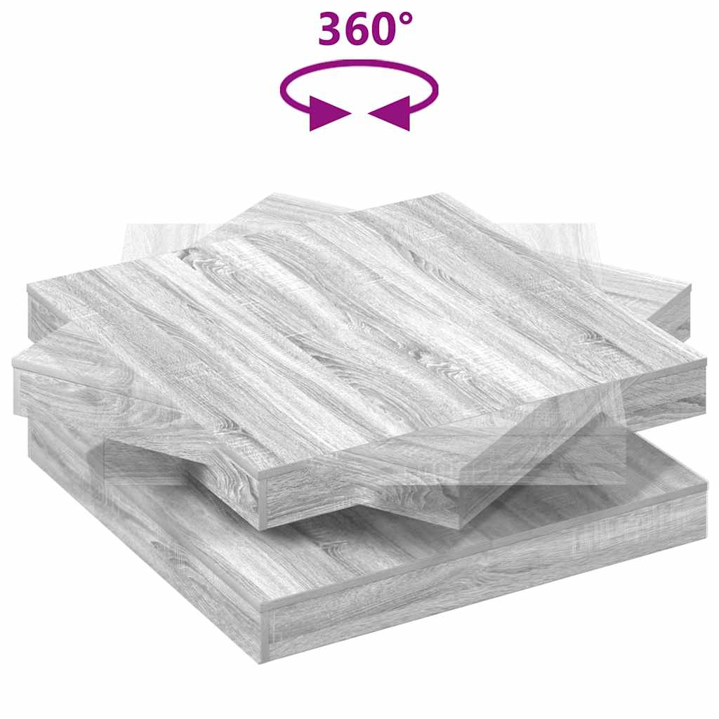 Tavolino da Caffè Girevole a 360 Gradi Grigio 90x90x34,5 cm