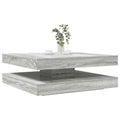 Tavolino da Caffè Girevole a 360 Gradi Grigio 90x90x34,5 cm