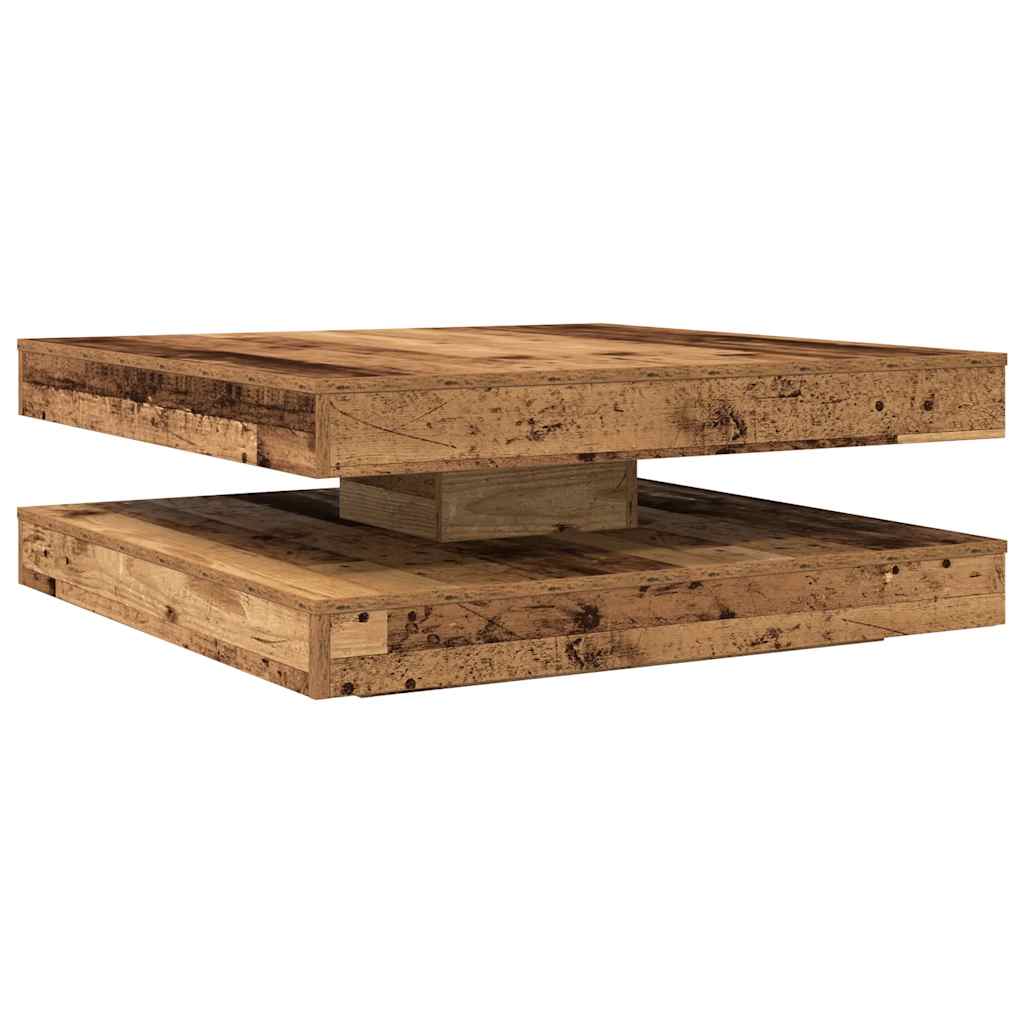 Tavolino da Caffè Girevole a 360 Gradi Antico 90x90x34,5 cm