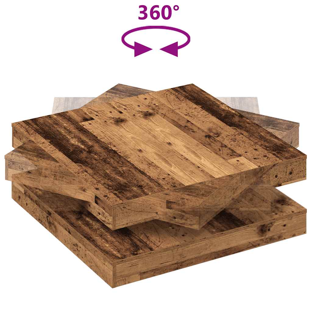 Tavolino da Caffè Girevole a 360 Gradi Antico 90x90x34,5 cm