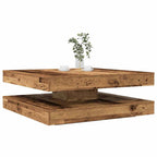 Tavolino da Caffè Girevole a 360 Gradi Antico 90x90x34,5 cm