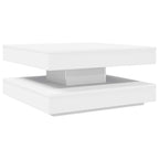 Tavolino da Caffè Girevole a 360 Gradi Bianco 70x70x34,5 cm