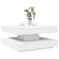 Tavolino da Caffè Girevole a 360 Gradi Bianco 70x70x34,5 cm