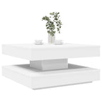Tavolino da Caffè Girevole a 360 Gradi Bianco 70x70x34,5 cm