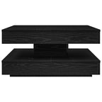 Tavolino da Caffè Girevole a 360 Gradi Nero 70x70x34,5 cm